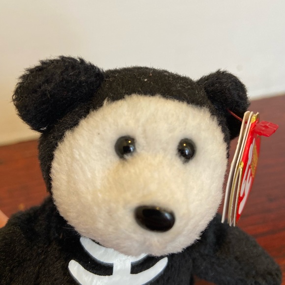 RARE ty skeleton bear boneses beanie baby vintage plush - Picture 5 of 5